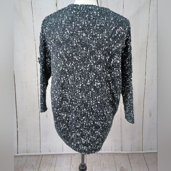 ‼️final must bundle‼️ Jennifer Lopez Grunge Knit Sweater Black Metallic - Picture 5 of 11